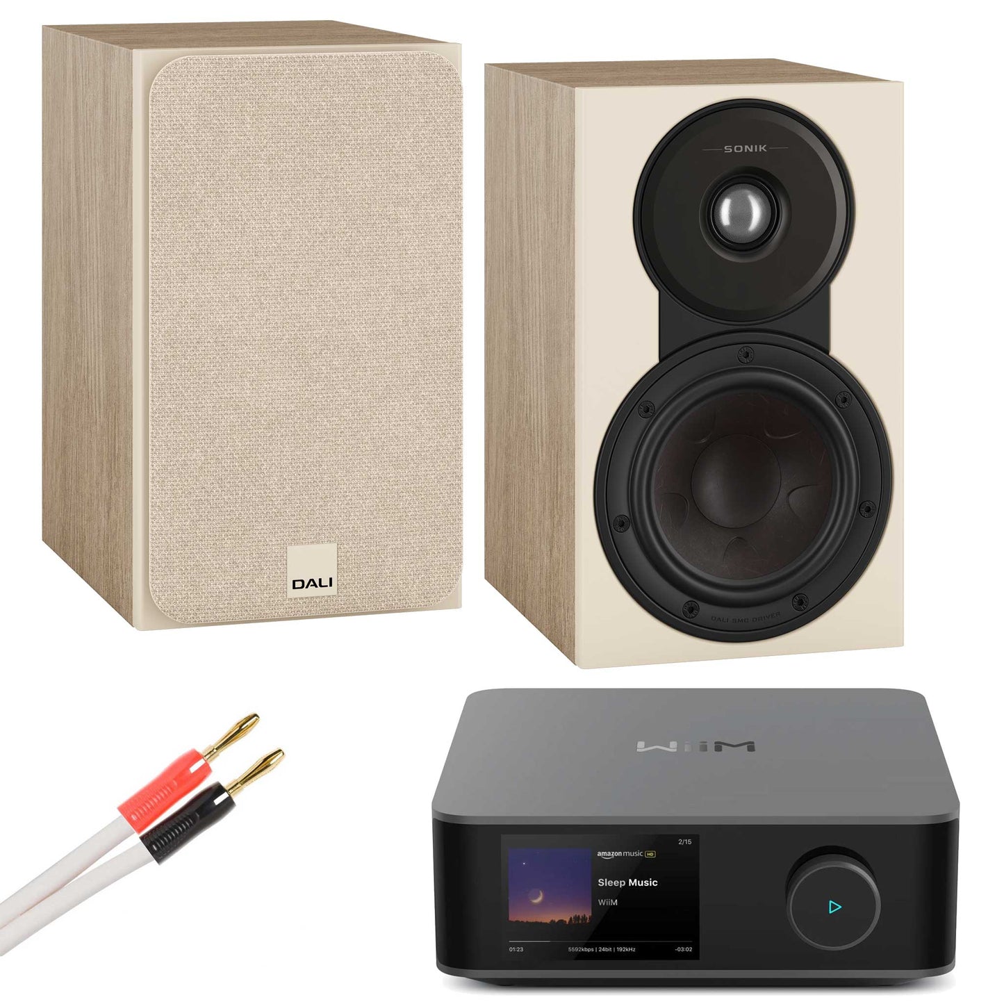 WiiM Amp Ultra Space Grey with Dali SONIK 1 Natural Oak