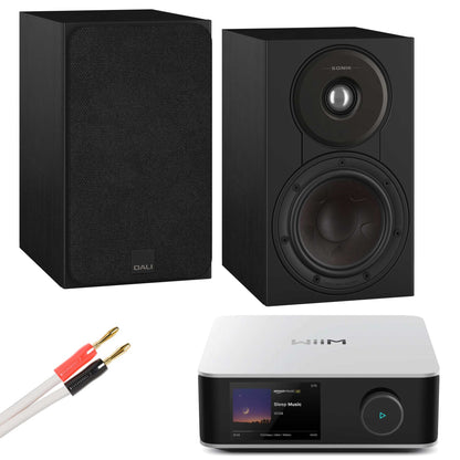 WiiM Amp Ultra Silver with Dali SONIK 1 Black Ash