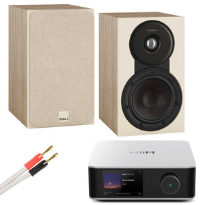 WiiM Amp Ultra Silver with Dali SONIK 1 Natural Oak