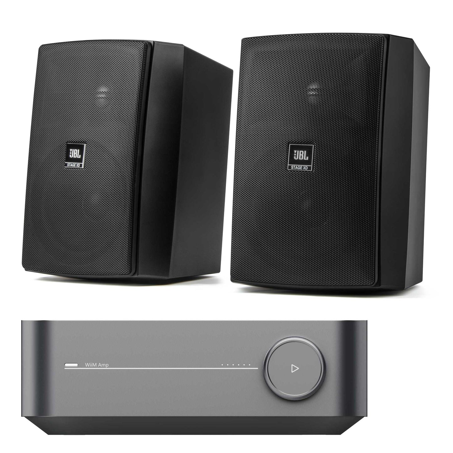 Wiim Amp with JBL Stage XD5 Outdoor Speakers Black