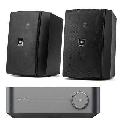 Wiim Amp with JBL Stage XD5 Outdoor Speakers Black
