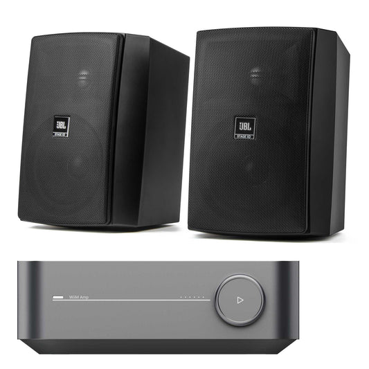 Wiim Amp with JBL Stage XD5 Outdoor Speakers Black