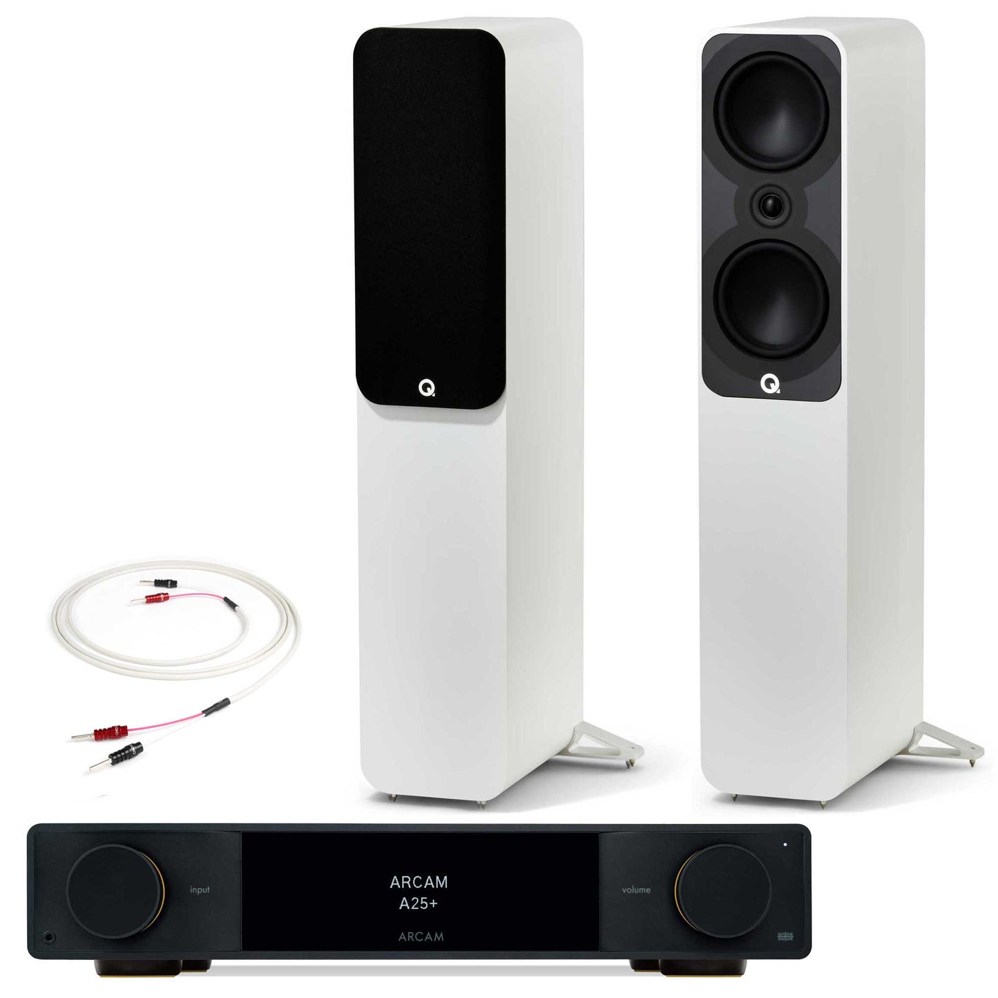 Arcam A25+ with Q Acoustics 5050 Satin White