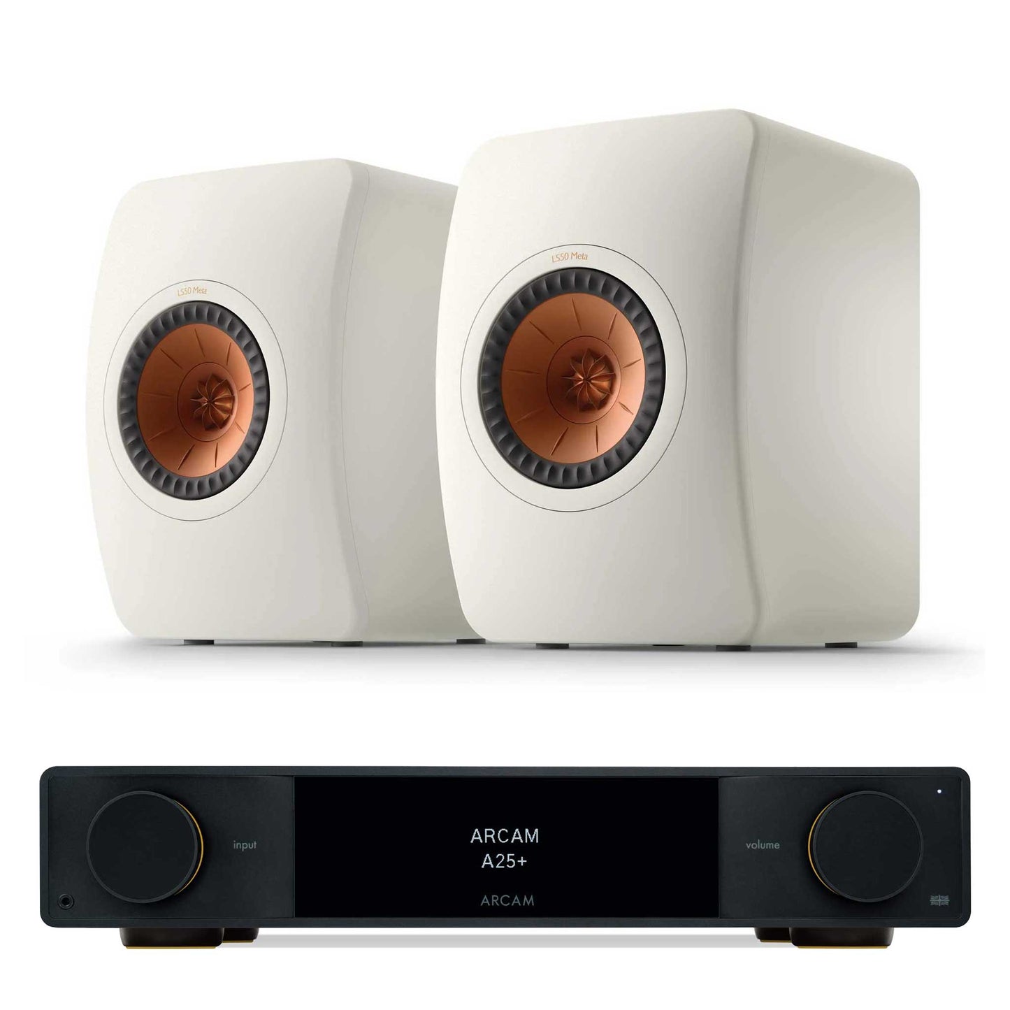 Arcam A25+ with KEF LS50 Meta Mineral White