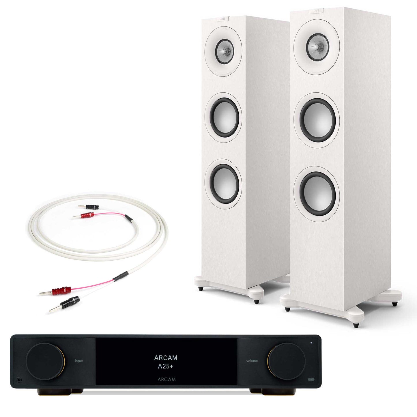 Arcam A25+ with KEF Q7 Meta Satin White