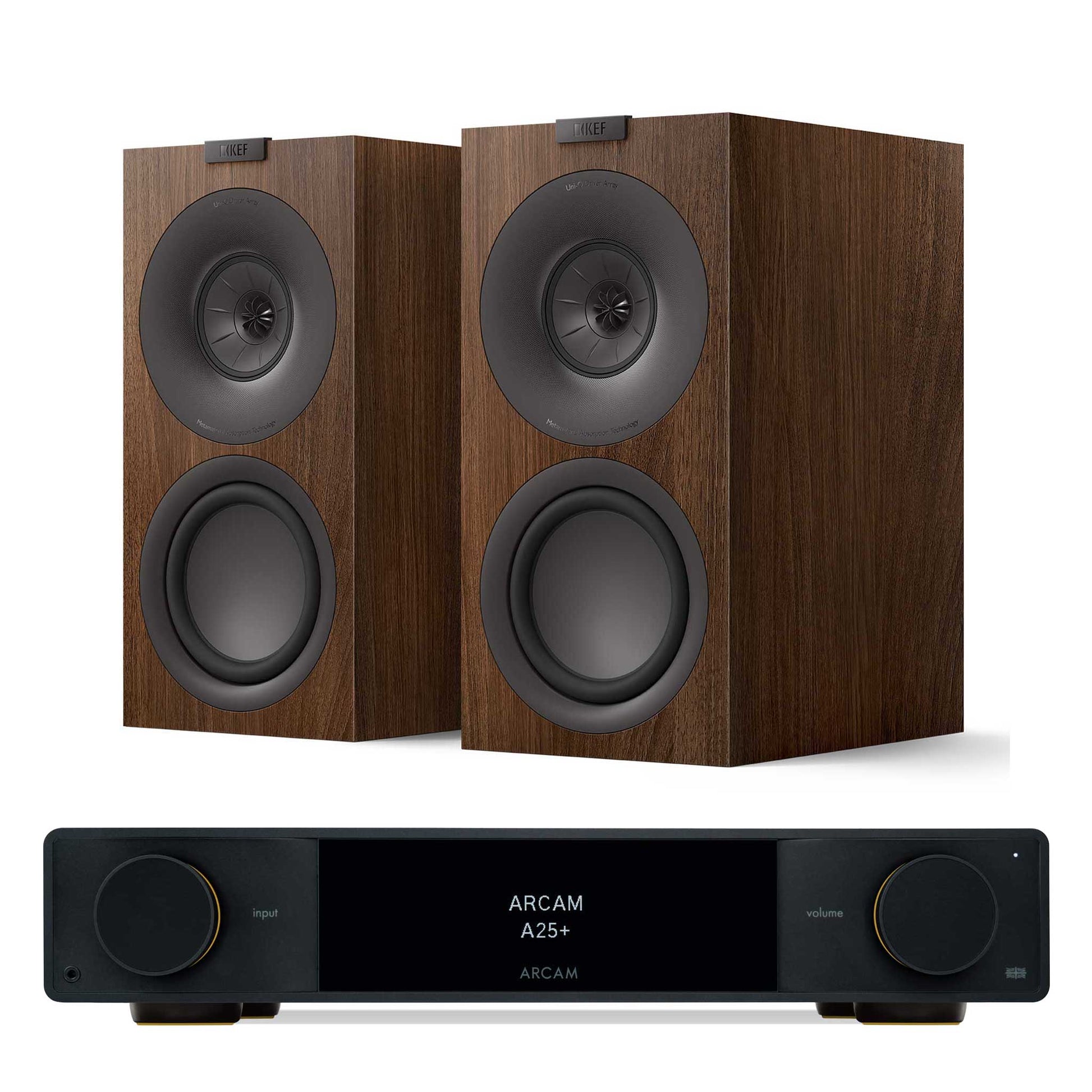 Arcam A25+ with KEF Q Concerto Meta Walnut