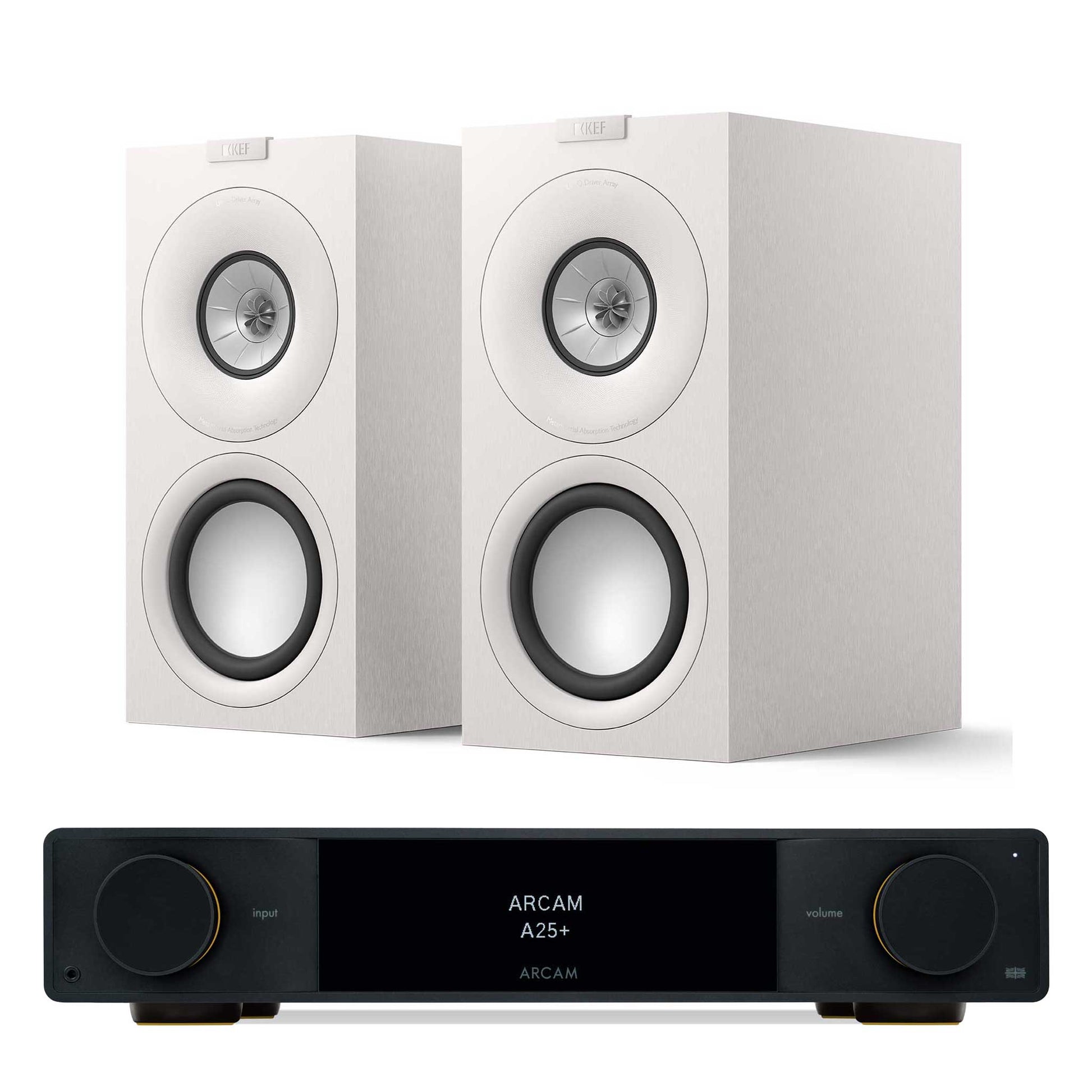 Arcam A25+ with KEF Q Concerto Meta Satin White
