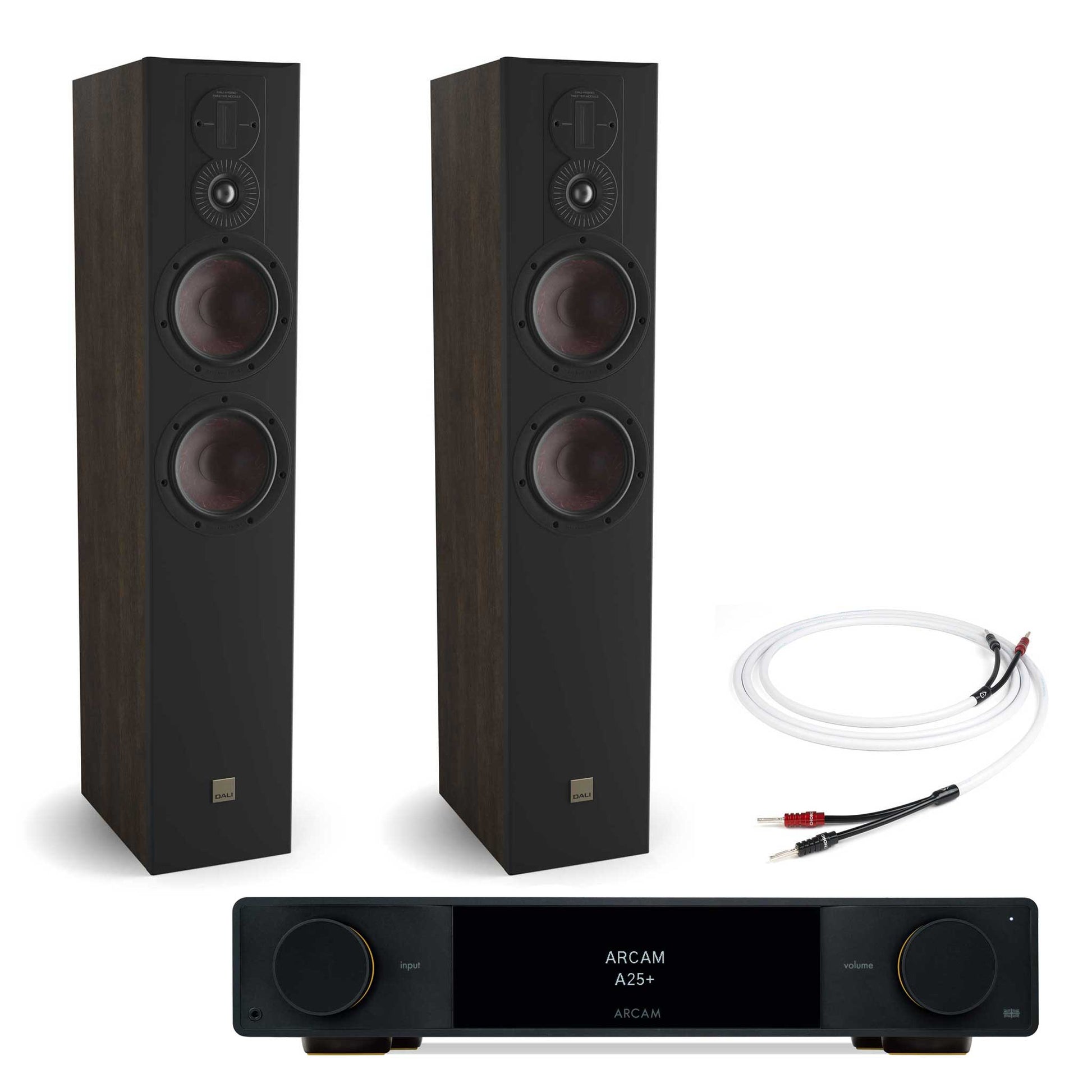 Arcam A25+ with Dali Opticon 6 MK2 Tobacco Oak