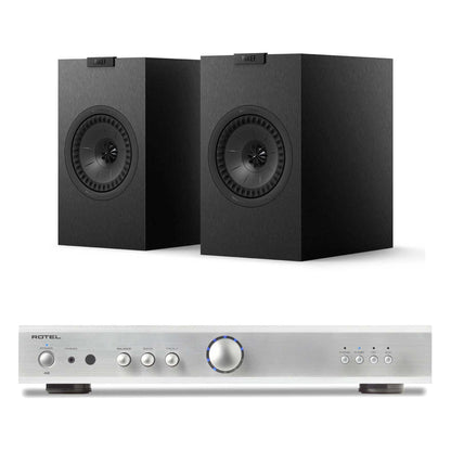 Rotel A8 Silver with KEF Q1 Meta Satin Black