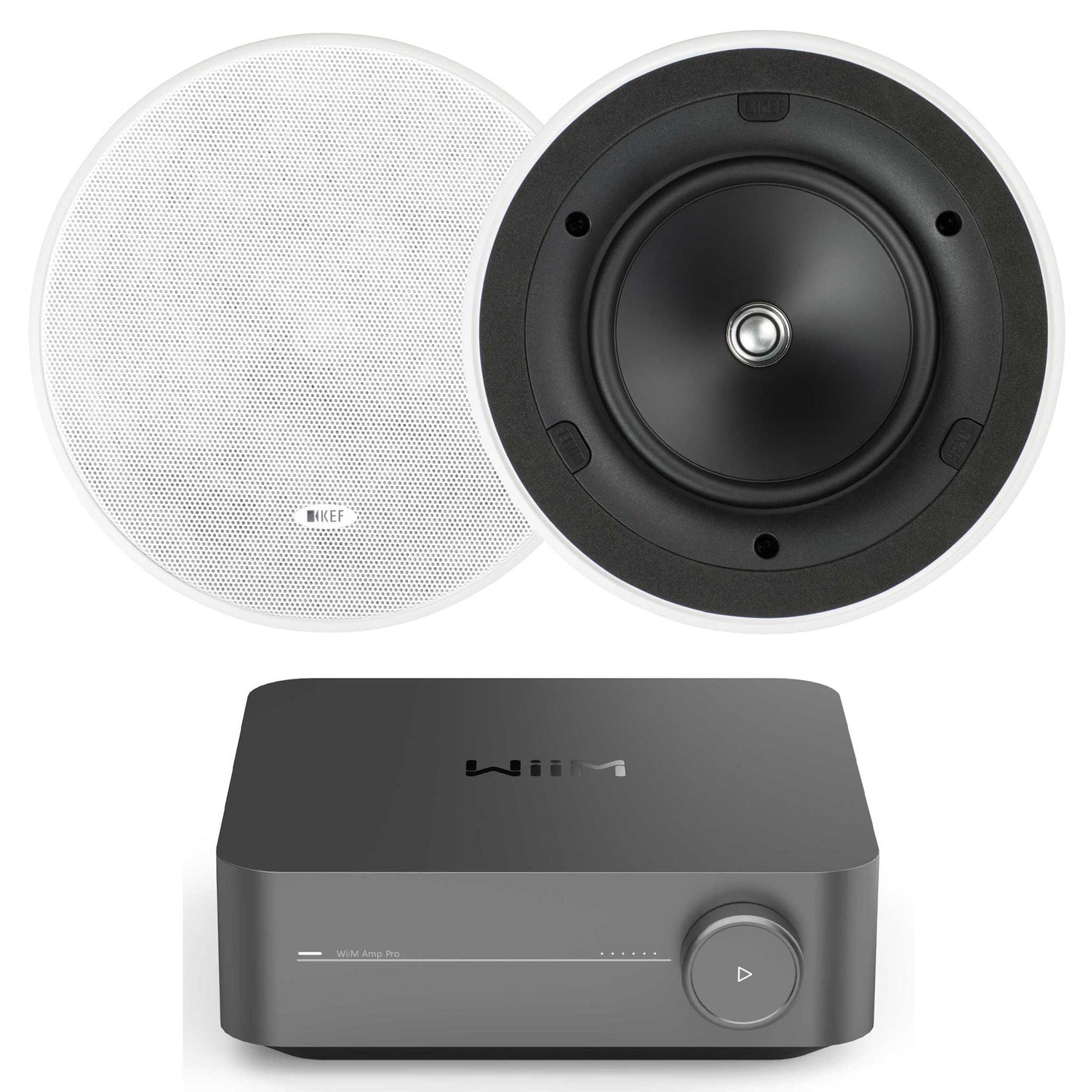 WiiM Amp Pro with KEF Ci160ER In-Ceiling Set