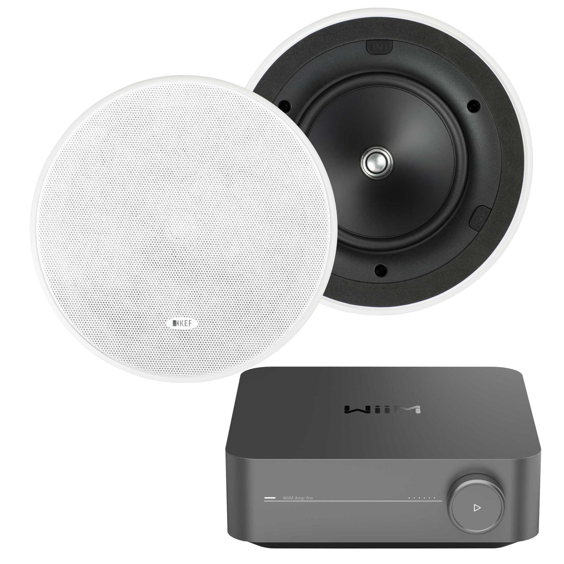 WiiM Amp Pro with KEF Ci160ER In-Ceiling Set