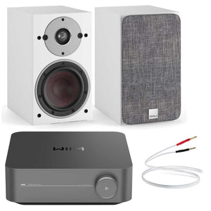WiiM Amp Pro with Dali Oberon 1 Bookshelf Speakers White