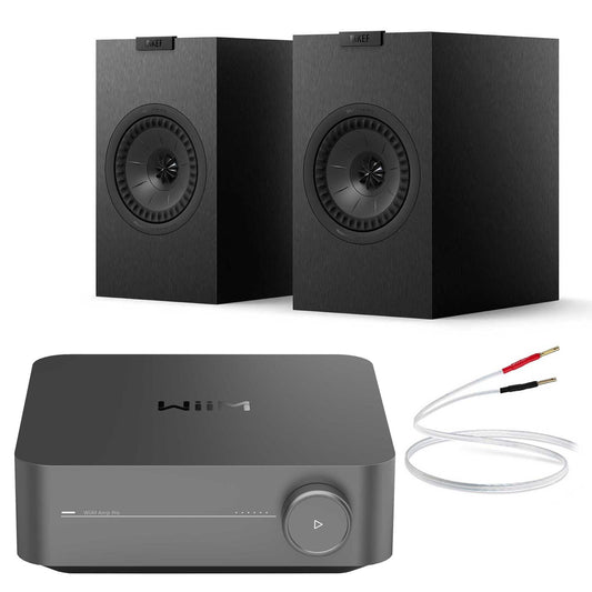 WiiM Amp Pro with KEF Q1 Meta Satin Black