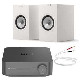WiiM Amp Pro with KEF Q1 Meta Satin White