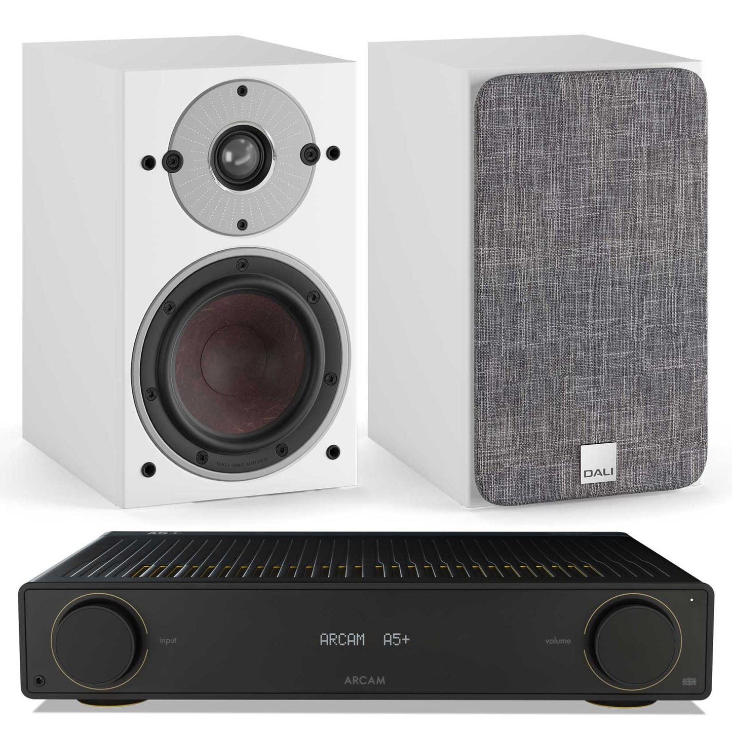 Arcam A5+ with Dali Oberon 1 White