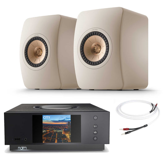 Naim Uniti Atom With KEF LS50 Meta Sand Shell