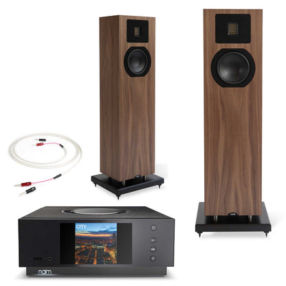 Naim Uniti Atom with Neat Mystique Classic American Walnut