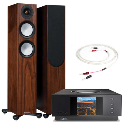 Naim Uniti Atom with Monitor Audio Silver 200 7G Walnut