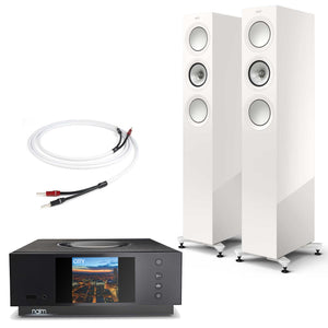 Naim Uniti Atom With KEF R5 Meta White Gloss
