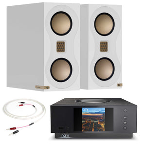 Naim Uniti Atom with Monitor Audio Studio 89 White Gloss