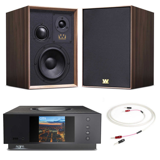 Naim Uniti Atom with Wharfedale Super Denton Walnut