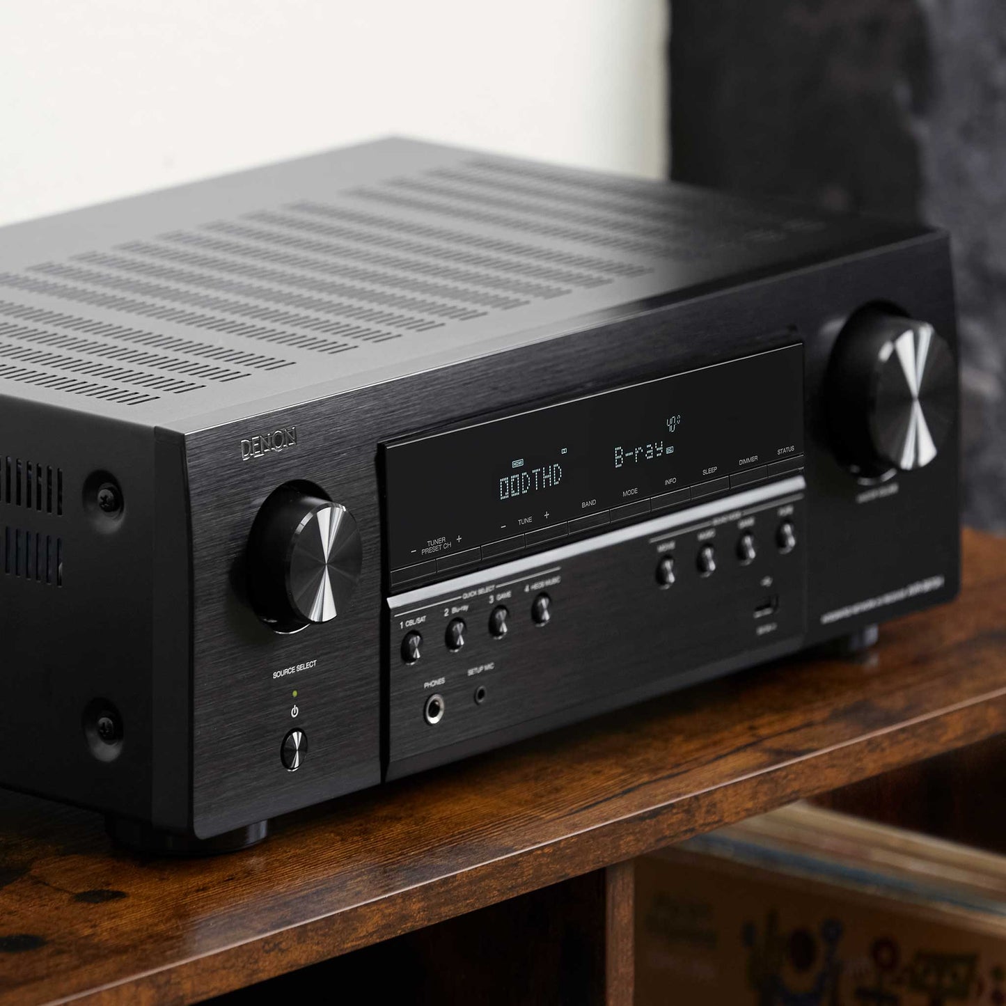 Denon AVR-S670H On Sideboard