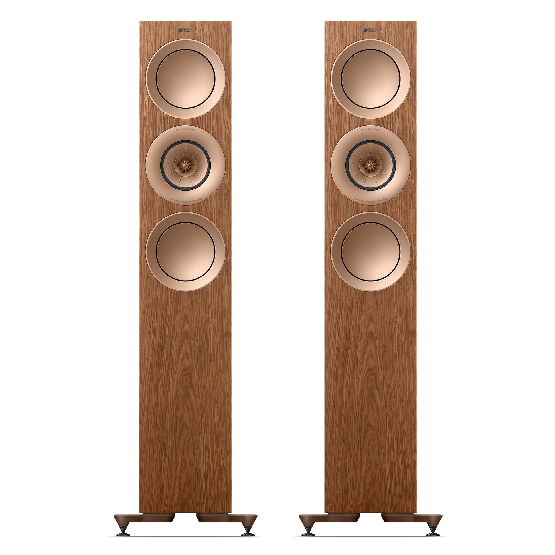 KEF R7 Meta Walnut Front View