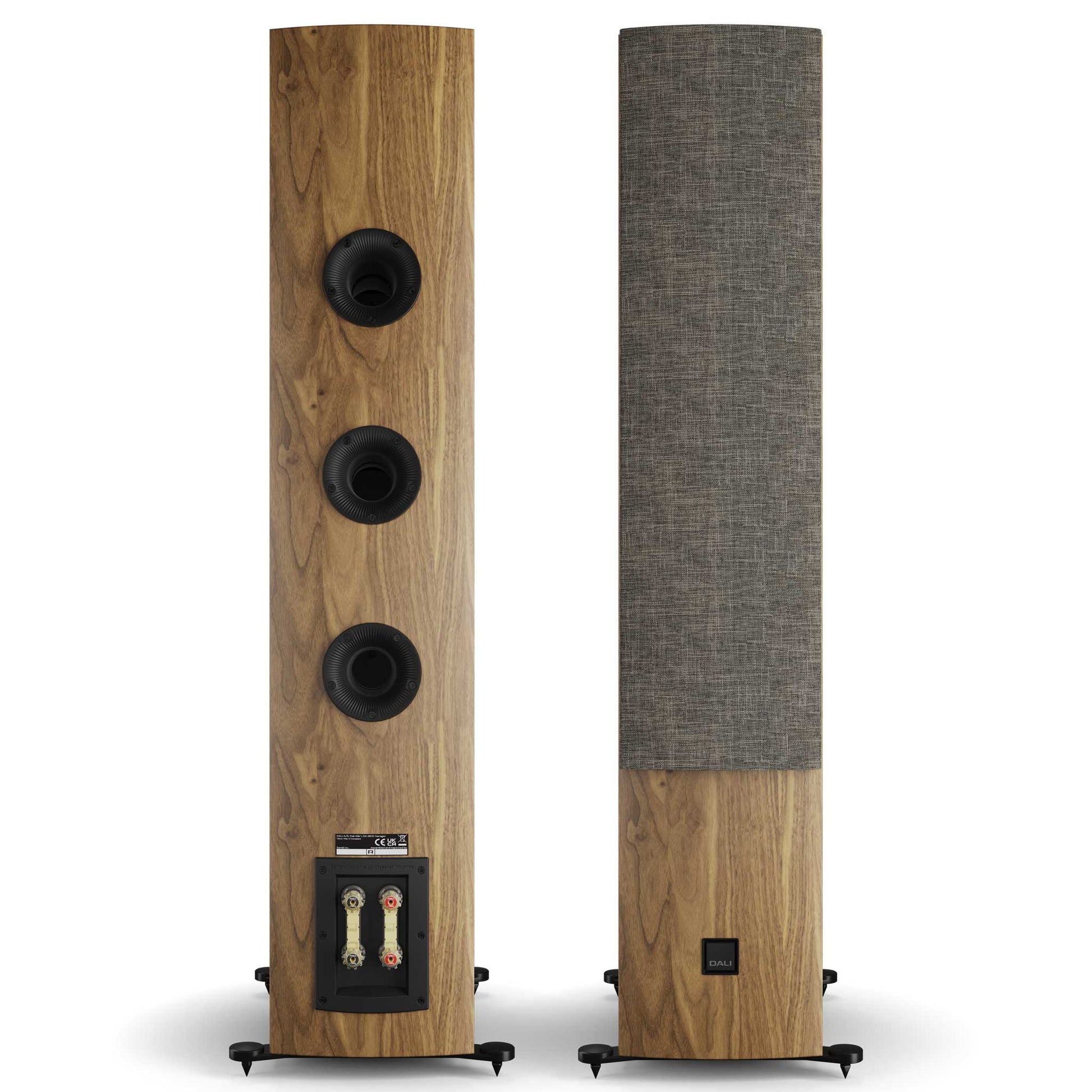 Dali Rubikore 8 Natural Walnut Front and Rear View