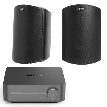 WiiM Amp Pro Outdoor Set with Polk Atrium 4 Speakers