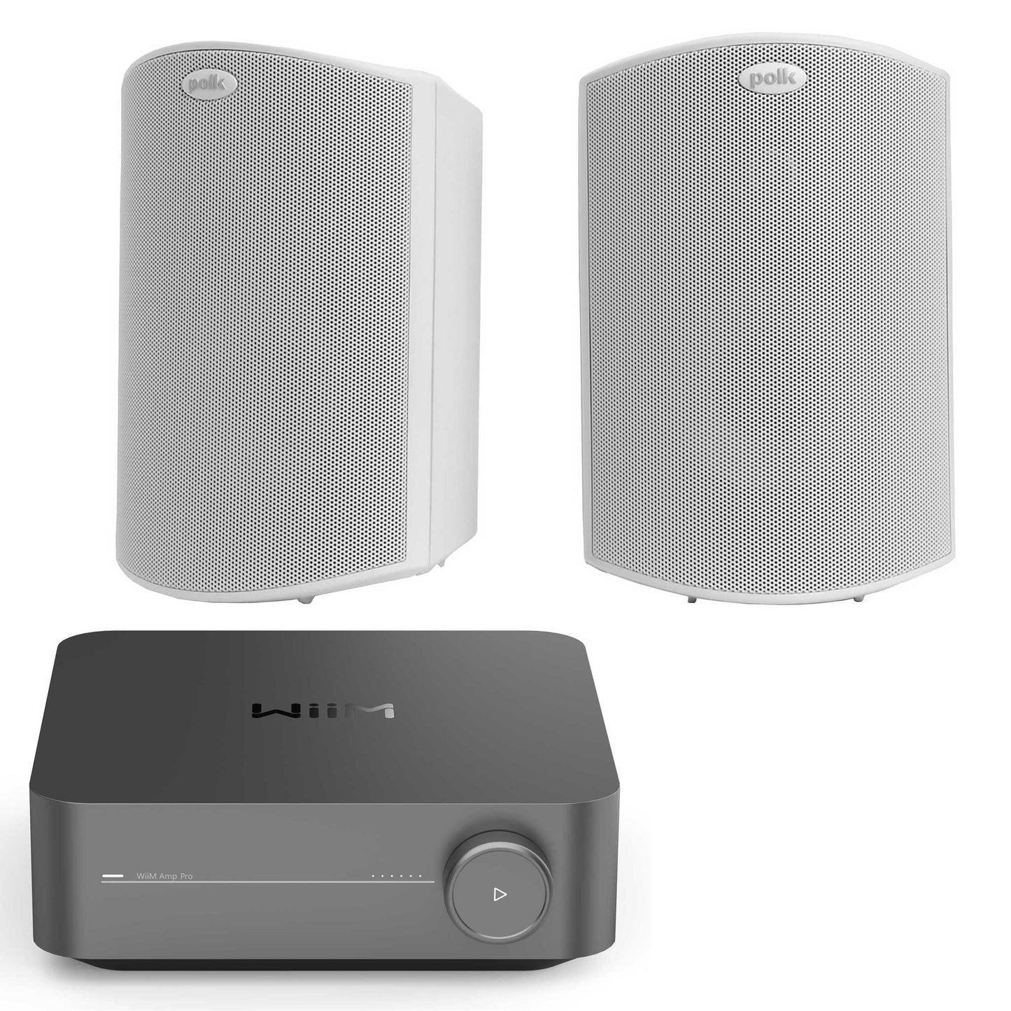 WiiM Amp Pro Outdoor Set with Polk Atrium 4 Speakers