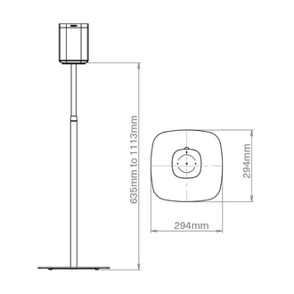 Mountson Adjustable Floor Stands Dimensions