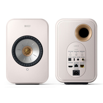 KEF LSX II Mineral White Front & Rear View
