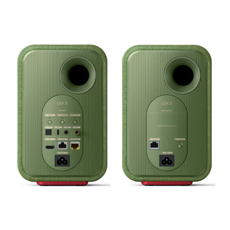 KEF LSX II Olive Green Front & Rear View