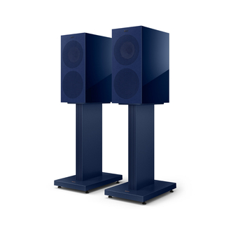 KEF R3 Meta Indigo Gloss Grilles On with optional stands
