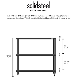 Solidsteel S2-3 Hi-Fi Rack Dimensions