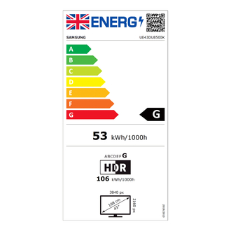 Samsung UE43DU8500 energy label