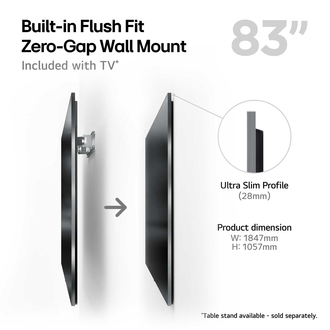 LG OLED83G45LW flush-fit wall mount
